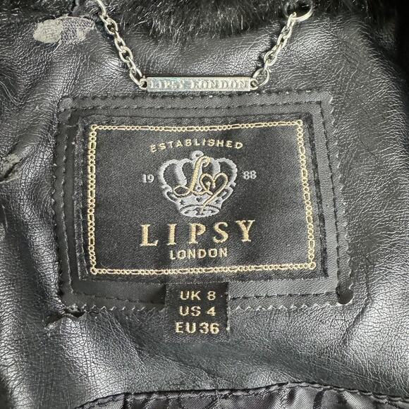 Lipsy London Faux Fur Bomber Jacket 🛸 Size 4 - Picture 4 of 11